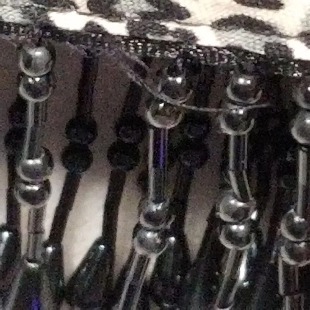 Vtg St. Joanne M/L Top Vest Blue Denim Leopard Beaded Fringe Boho Festival FLAW - Picture 6 of 9